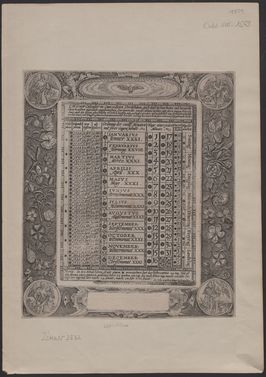 Abbildung eines seltenen "newer Calender in Cantzelleien schreibstuben, auch sunst in kaufmans vnd burgerlichen hewsern nutzlich zugebrauchen…“ für die Jahre 1594 bis 1630, wohl aus dem Jahr 1593, in der BSB München Abbildung eines seltenen "newer Calender in Cantzelleien schreibstuben, auch sunst in kaufmans vnd burgerlichen hewsern nutzlich zugebrauchen…“ für die Jahre 1594 bis 1630, wohl aus dem Jahr 1593, in der BSB München